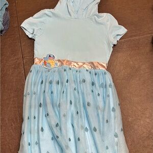 Pokemon Sky Blue Hooded Kids Dress
